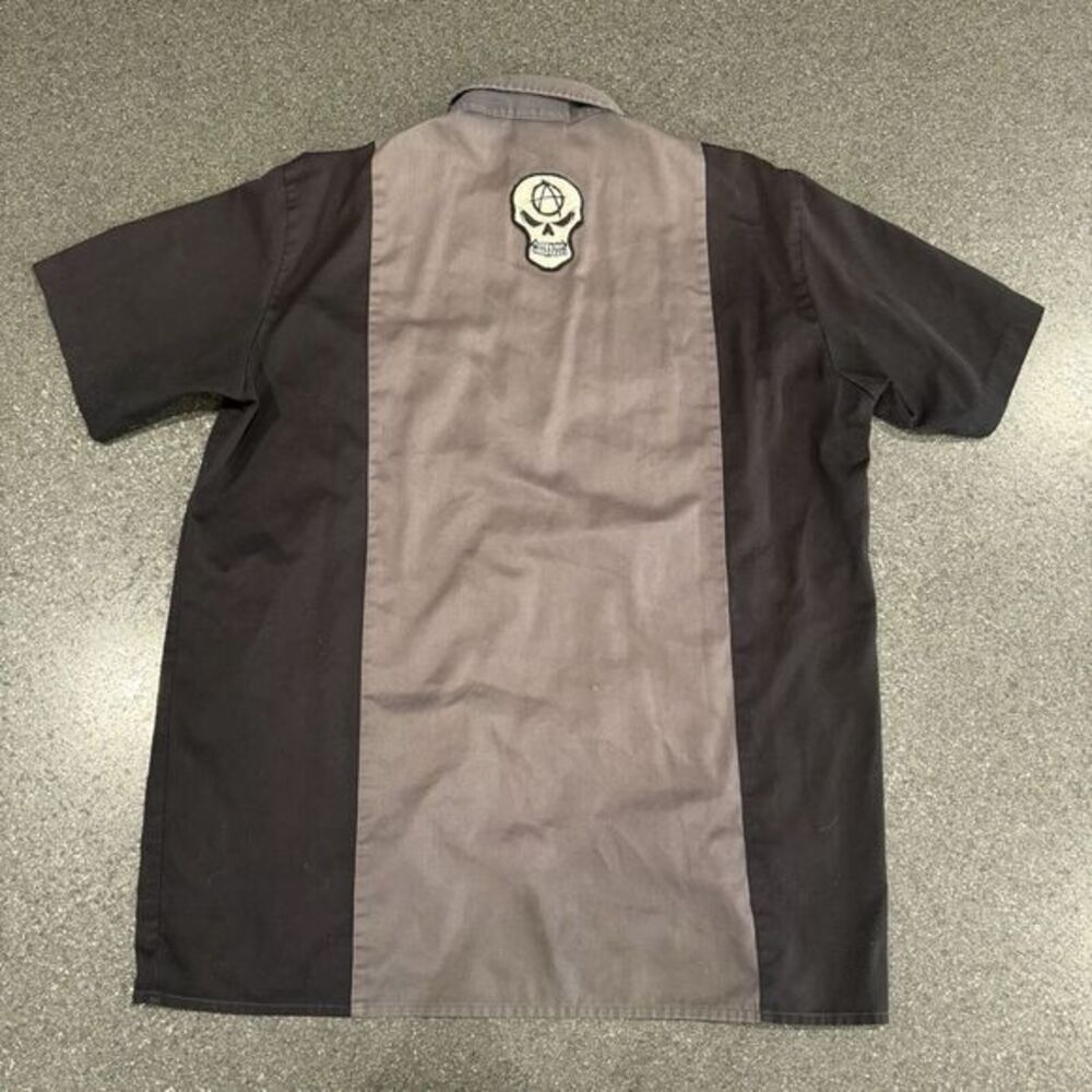 Vintage Dickies Black Grey Skull Back XL Workwear Grunge